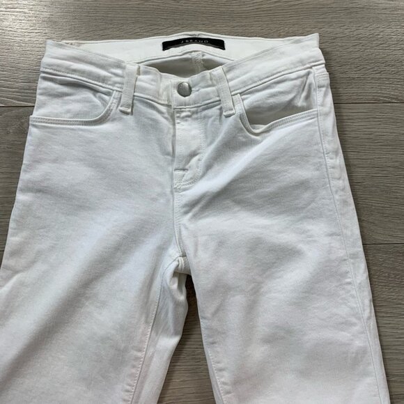 J Brand Super Skinny Blanc Back Eyelet White Jeans - Picture 4 of 15